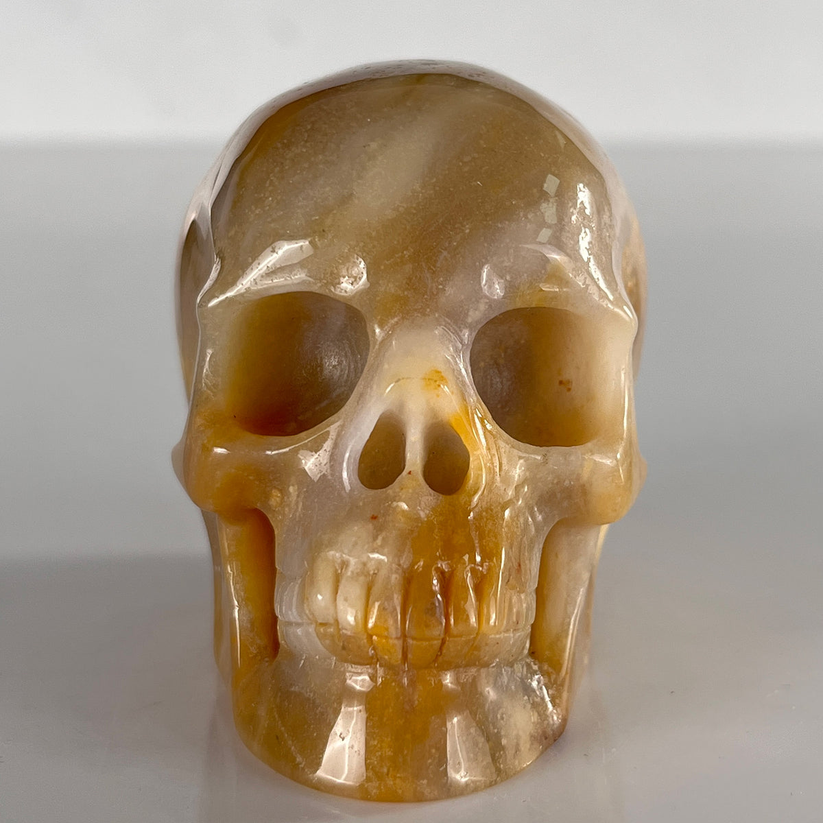 3" Yellow Chalcedony Crystal Skull - Pattern A