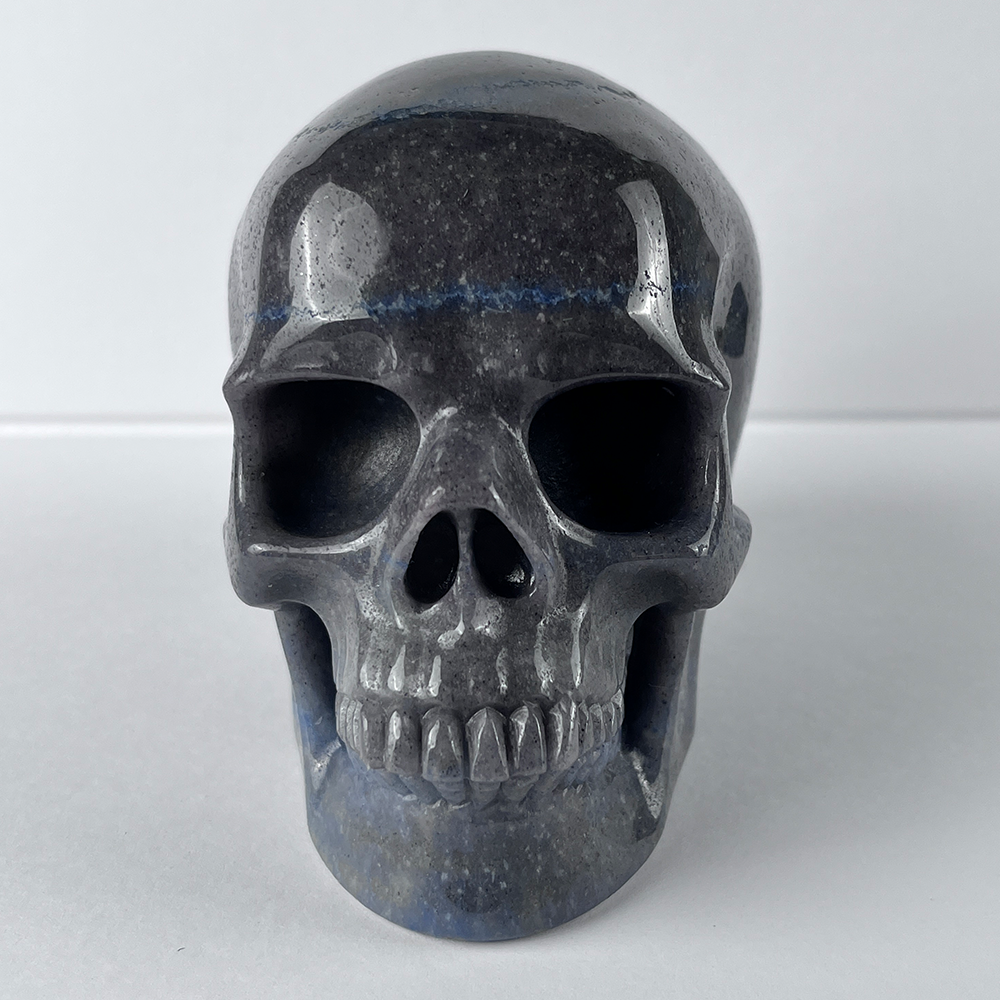 4.5" Blue Aventurine Crystal Skull - Pattern B