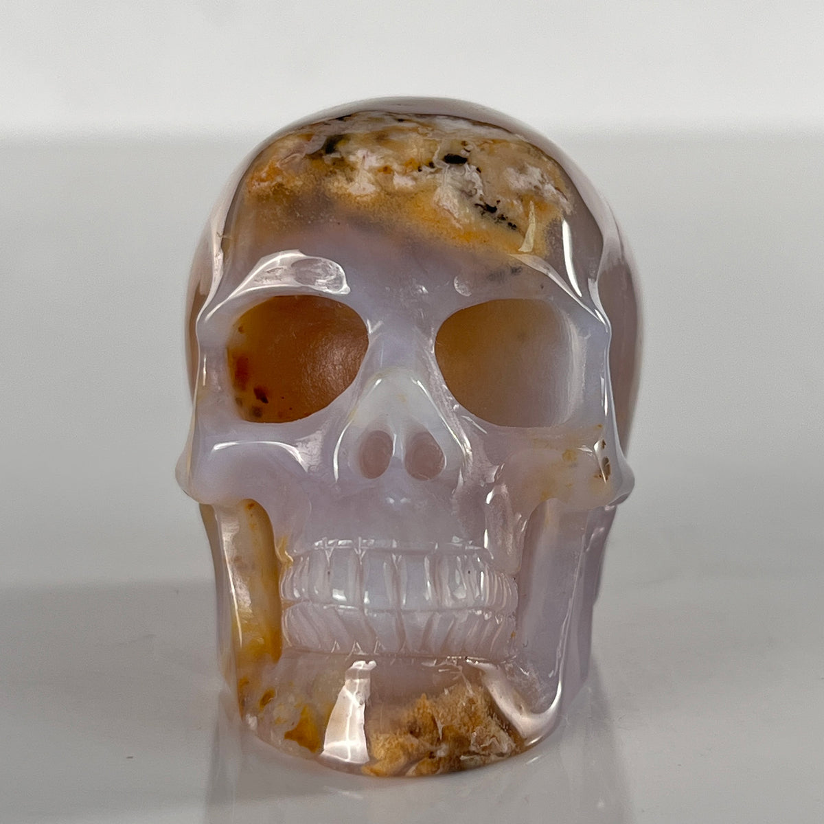 2" Yellow Chalcedony Crystal Skull - Pattern A