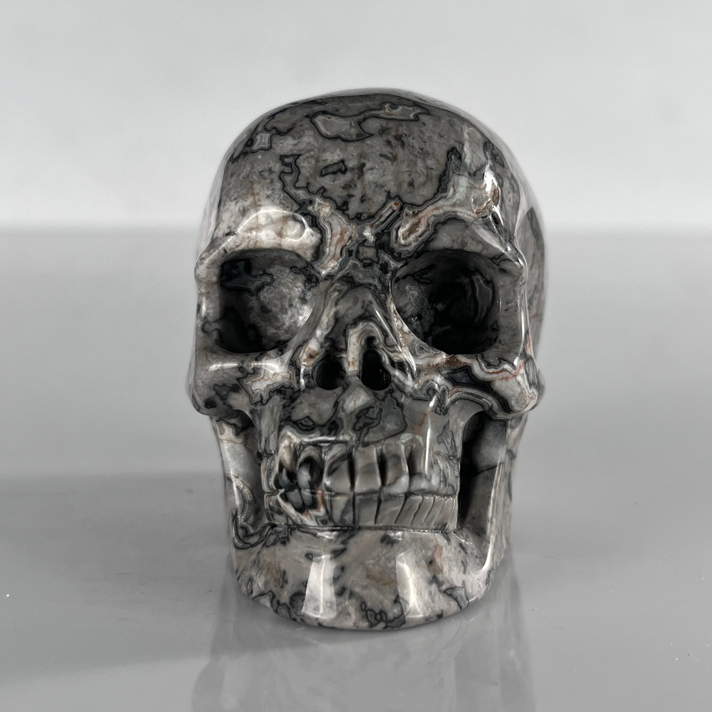 3" Grey Picture Jasper Crystal Skull
