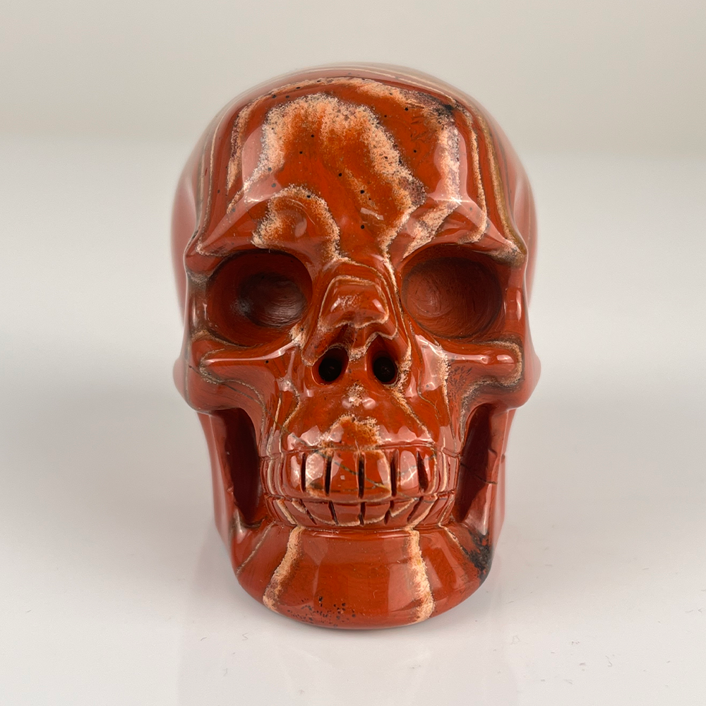 3" Red Jasper Crystal Skull - Pattern D