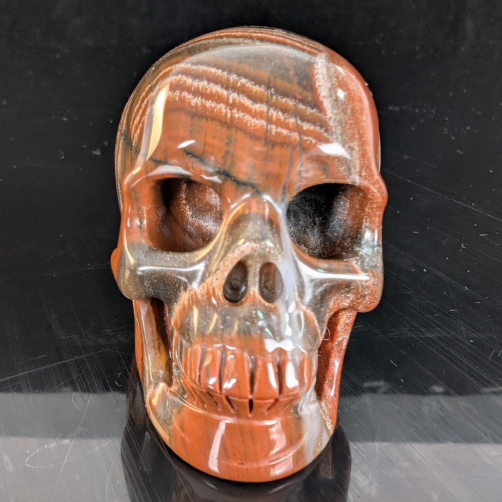 2" Red Jasper Crystal Skull - Pattern C