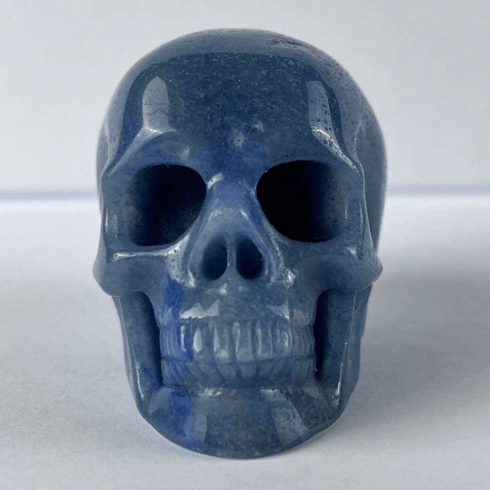 Crâne en cristal d'aventurine bleue de 5 cm – Mini crâne en cristal