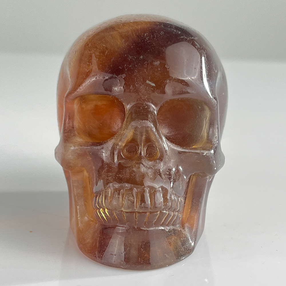 3 Inch Fluorite Crystal Skull – Hand Carved Natural Stone