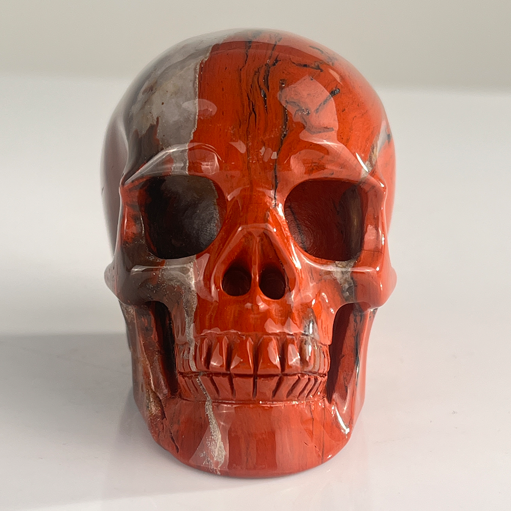 3" Red Jasper Crystal Skull - Pattern J