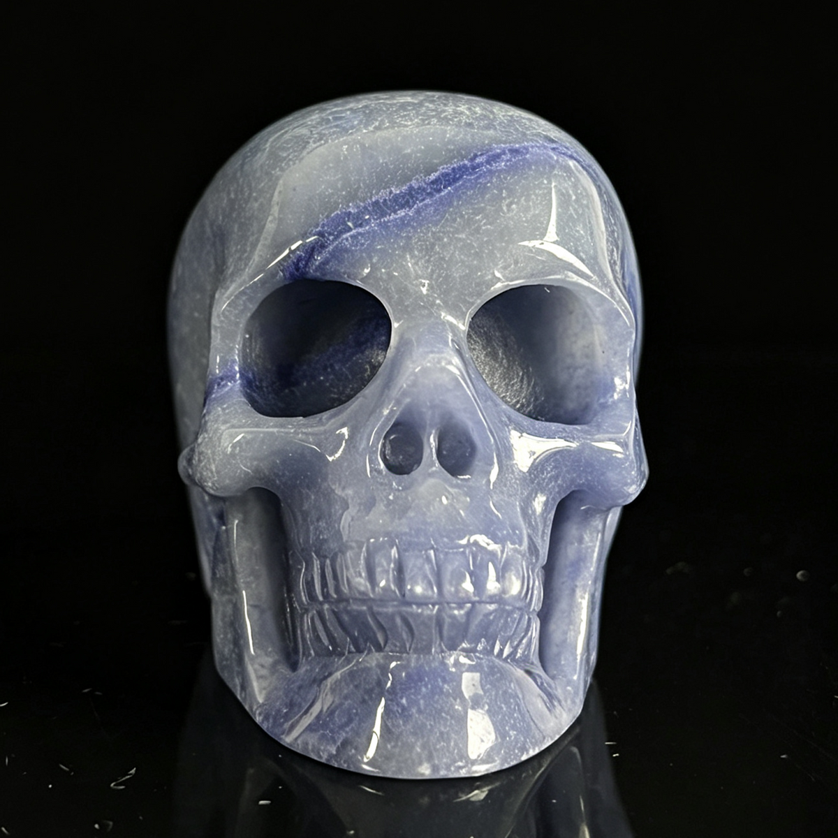 2" Blue Aventurine Crystal Skull - Pattern G