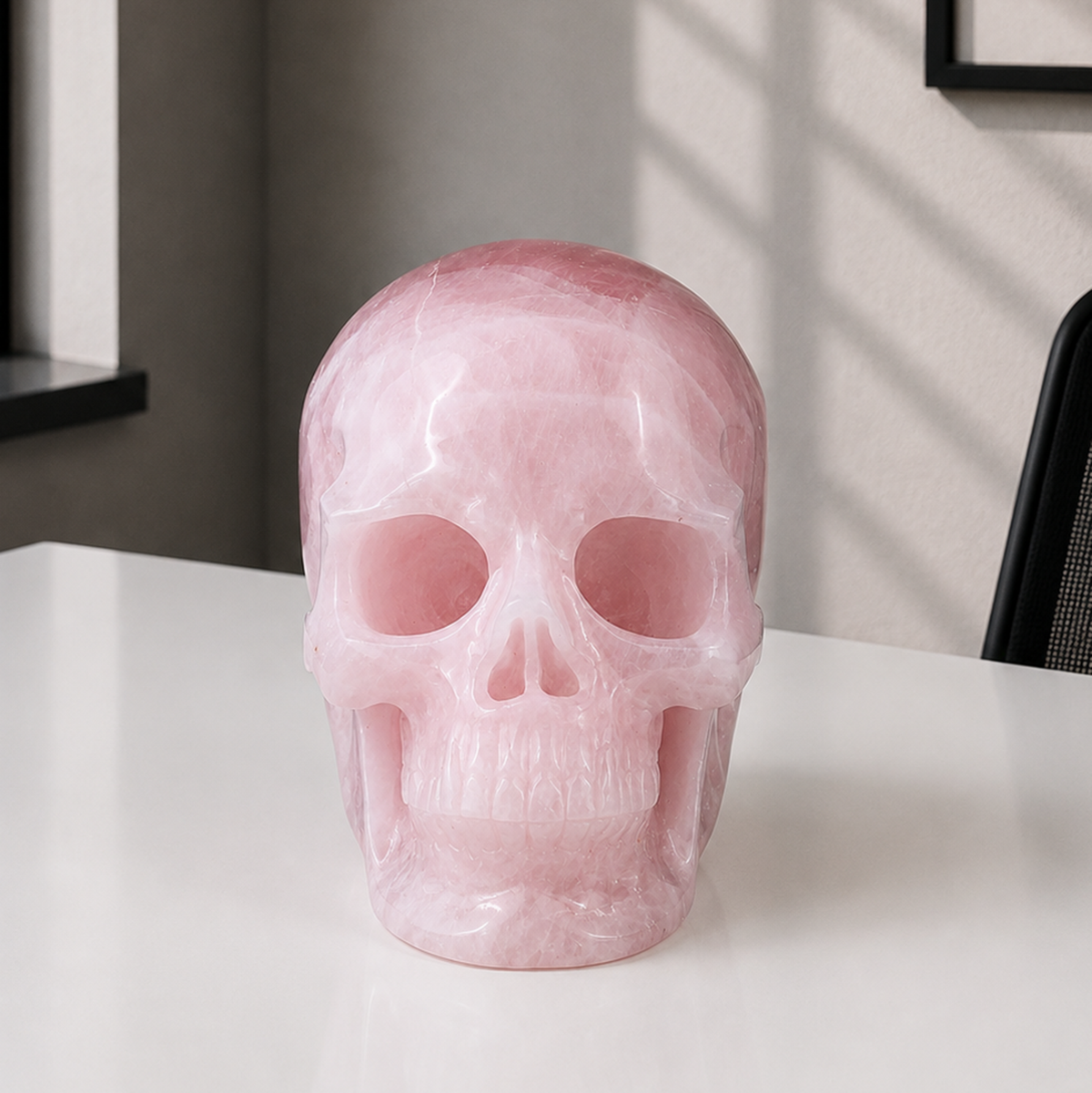 5" Rose Quartz Crystal Skull