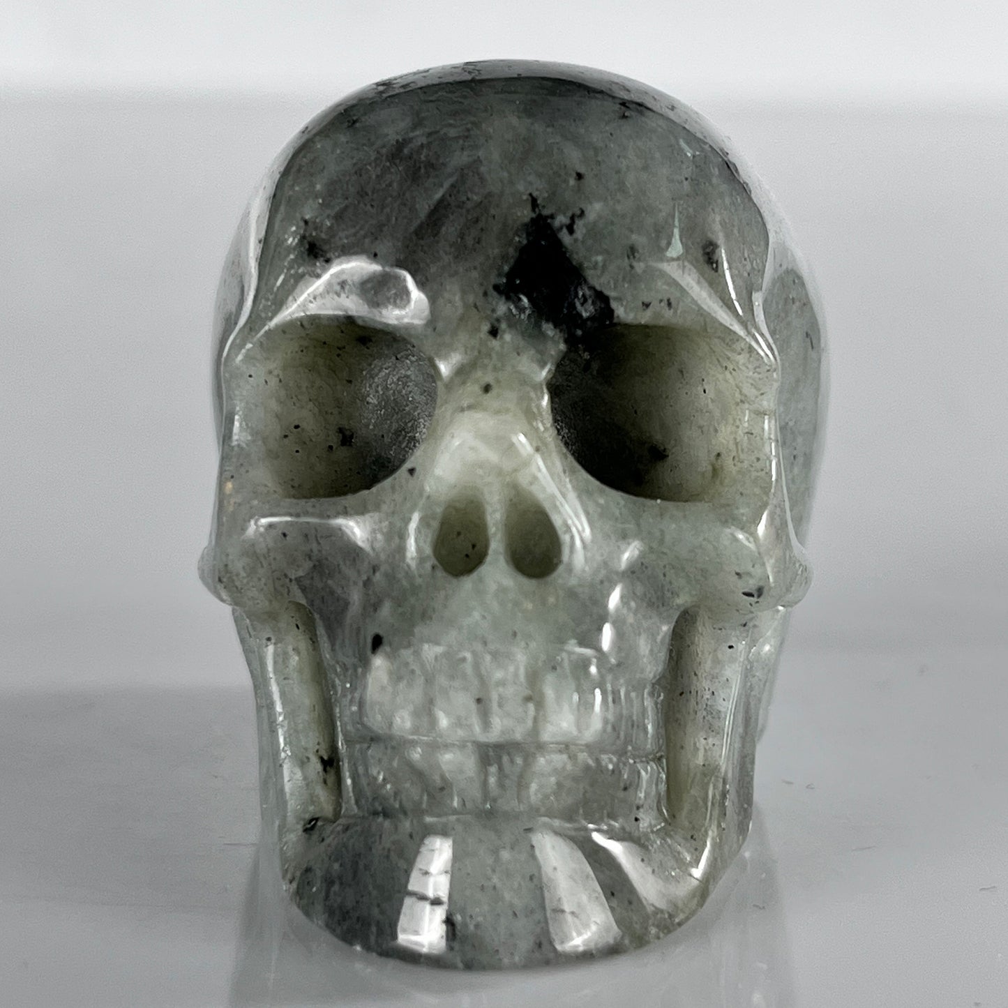 2 Inch Grey Labradorite Crystal Skull – Hand Carved Natural Stone