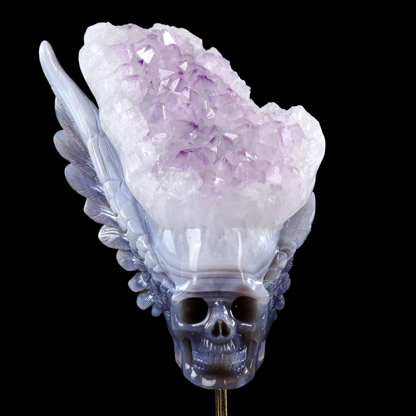 ‘Valkyrie’s Crest’ - Winged Amethyst Geode Skull · Specimen No. 24