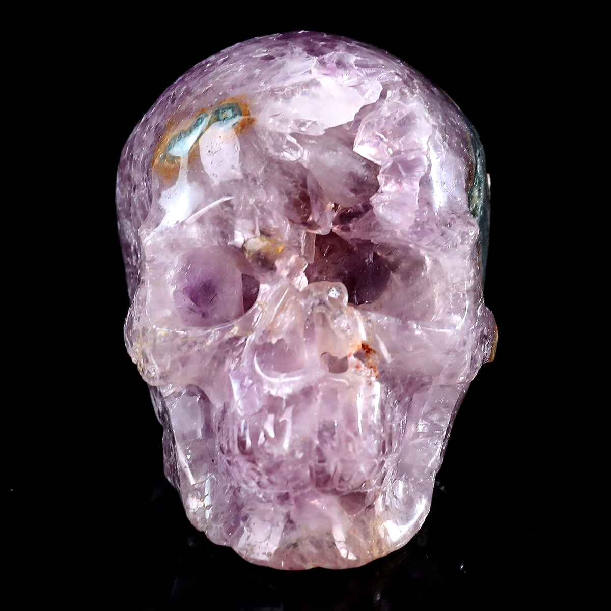 ‘The Cosmic Eye’ - Hand-Carved Amethyst Geode Skull with Natural Matrix · Specimen No. 30