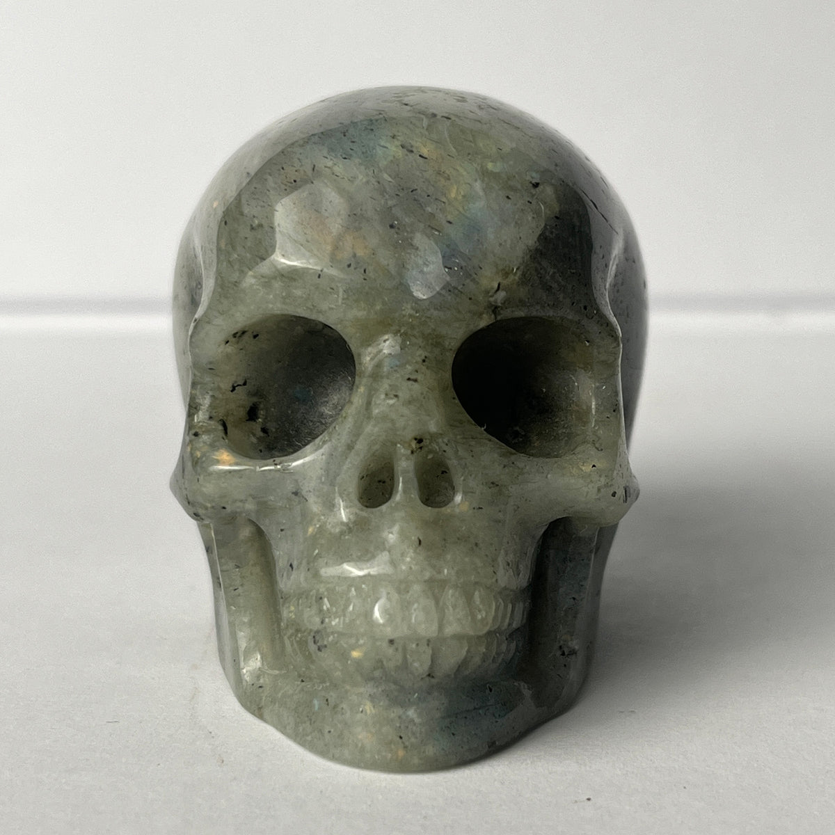 2" Grey Labradorite Crystal Skull - Pattern F