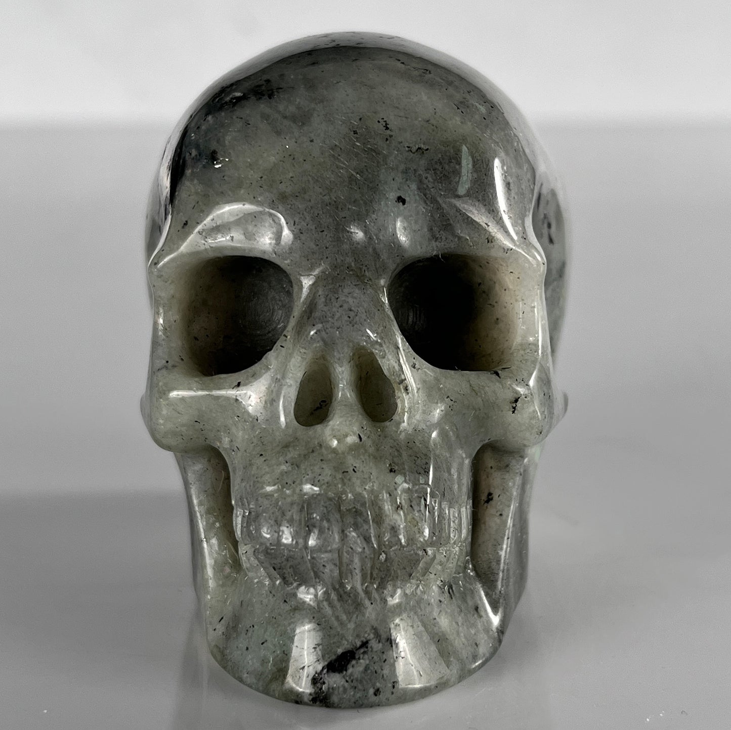 3 Inch Grey Labradorite Crystal Skull – Hand Carved Natural Stone
