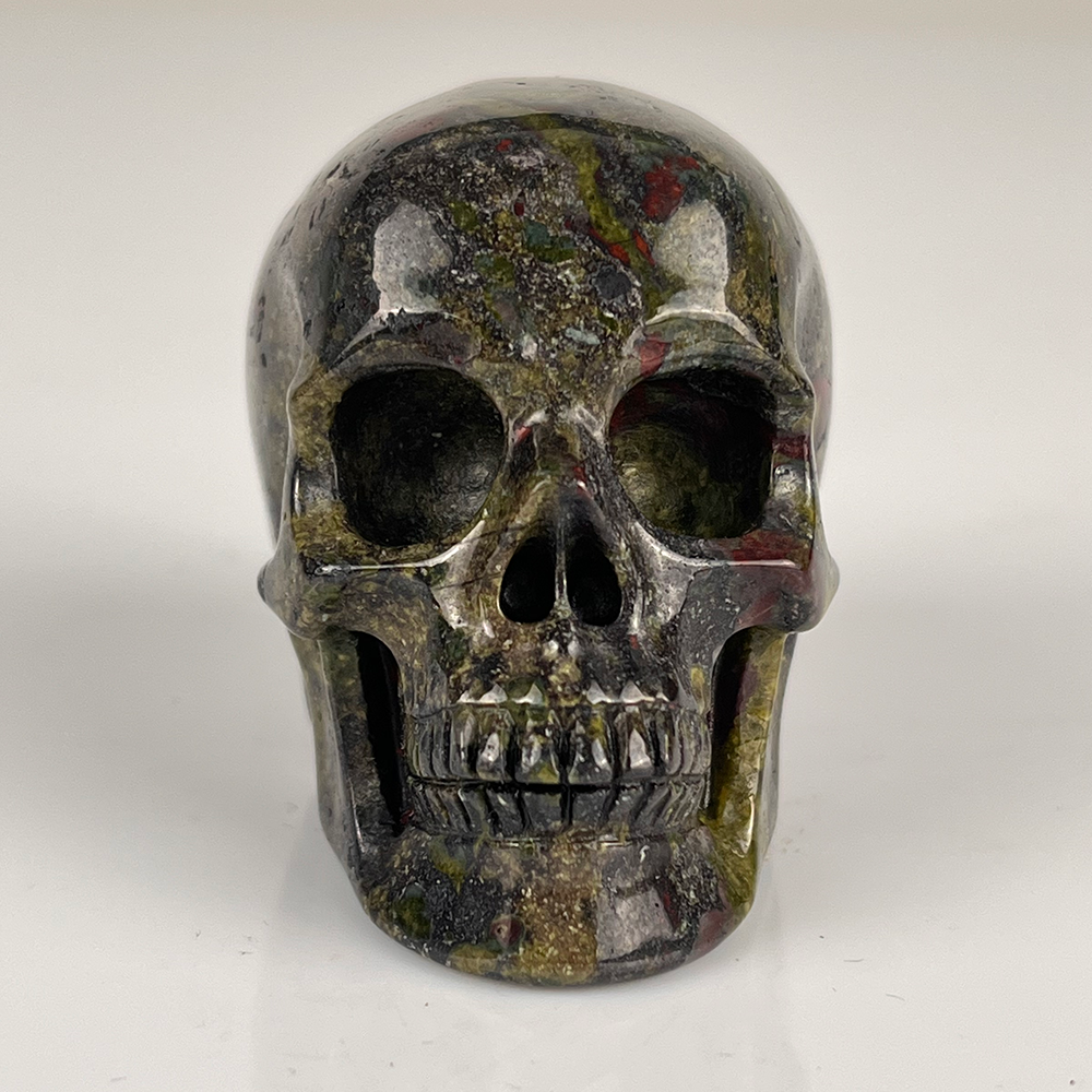 2 Inch Dragon Bloodstone Crystal Skull – Mini Gemstone Skull