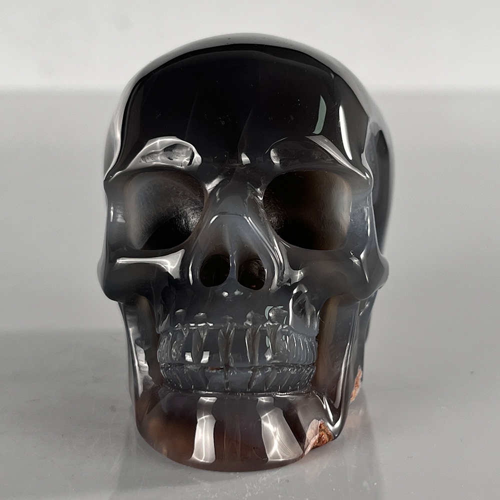 3" Volcanic Agate Crystal Skull - Pattern D
