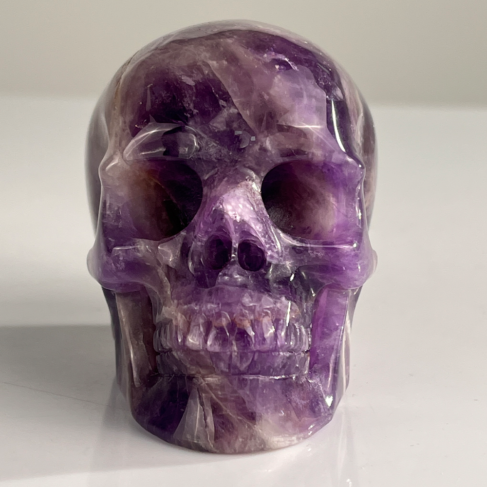 3 Inch Dream Amethyst Crystal Skull – Hand Carved Healing Stone