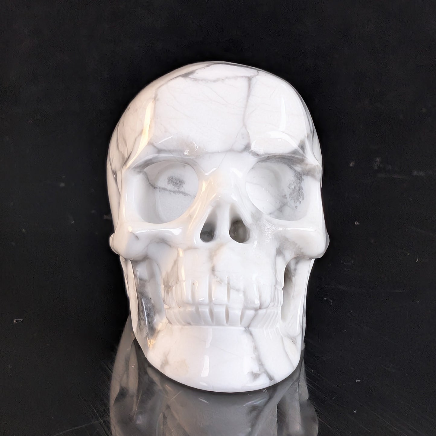 2" White Howlite Turquoise Crystal Skull – Pattern B