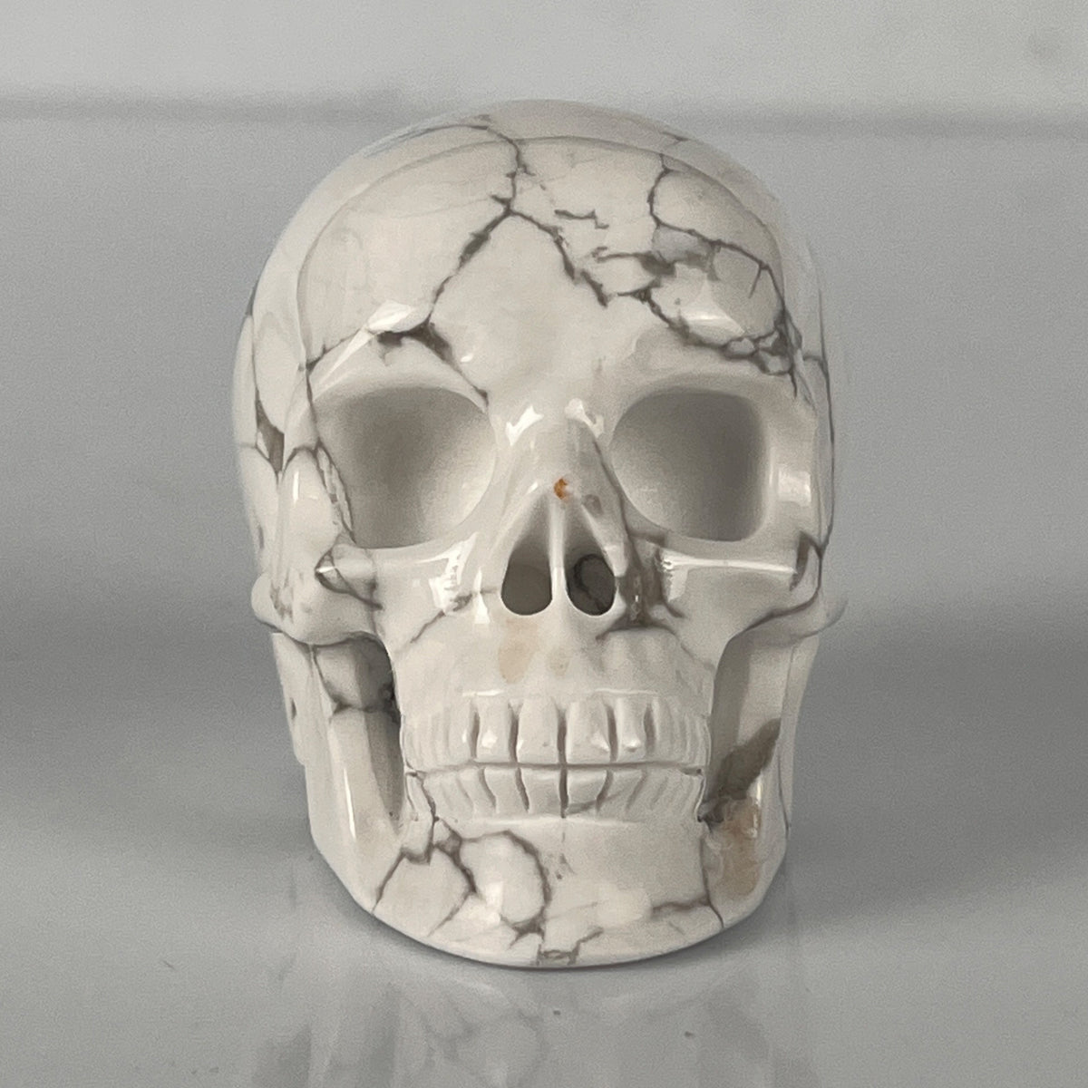 2" White Howlite Crystal Skull – Pattern B