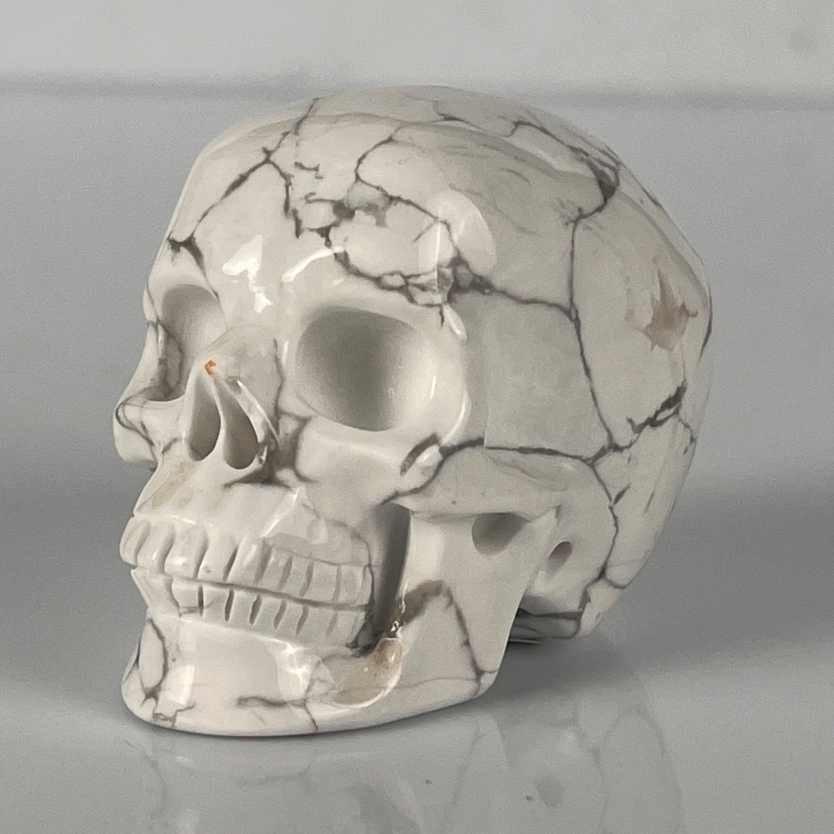 2" White Howlite Crystal Skull – Pattern B