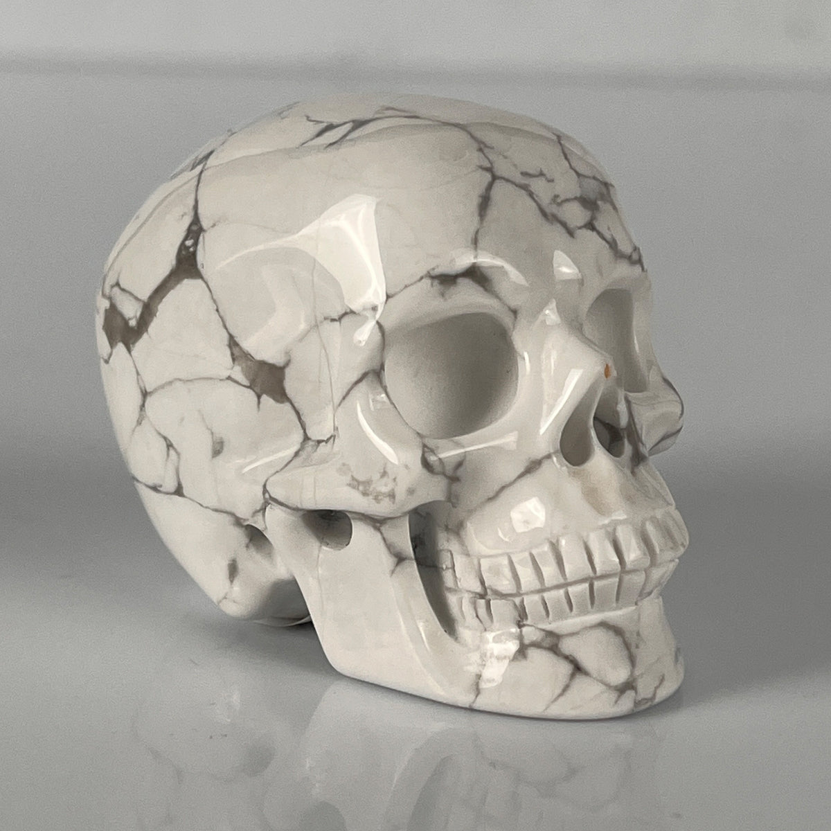 2" White Howlite Crystal Skull – Pattern B