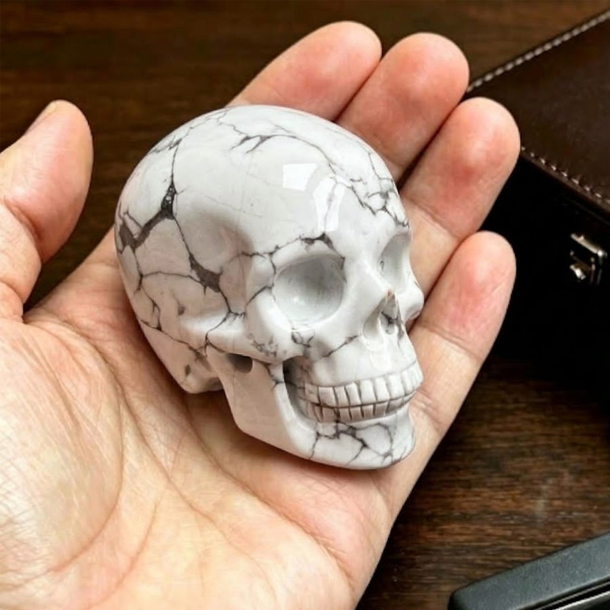 2" White Howlite Crystal Skull – Pattern B