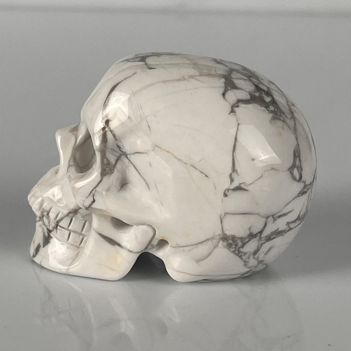 2" White Howlite Crystal Skull – Pattern C