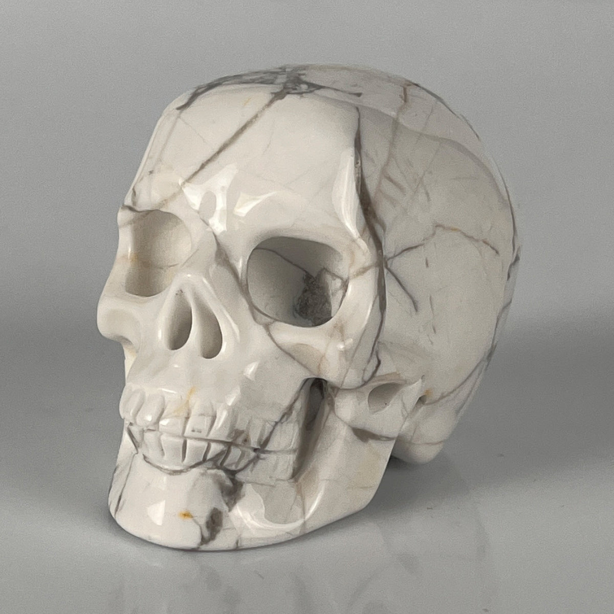 2" White Howlite Crystal Skull – Pattern C
