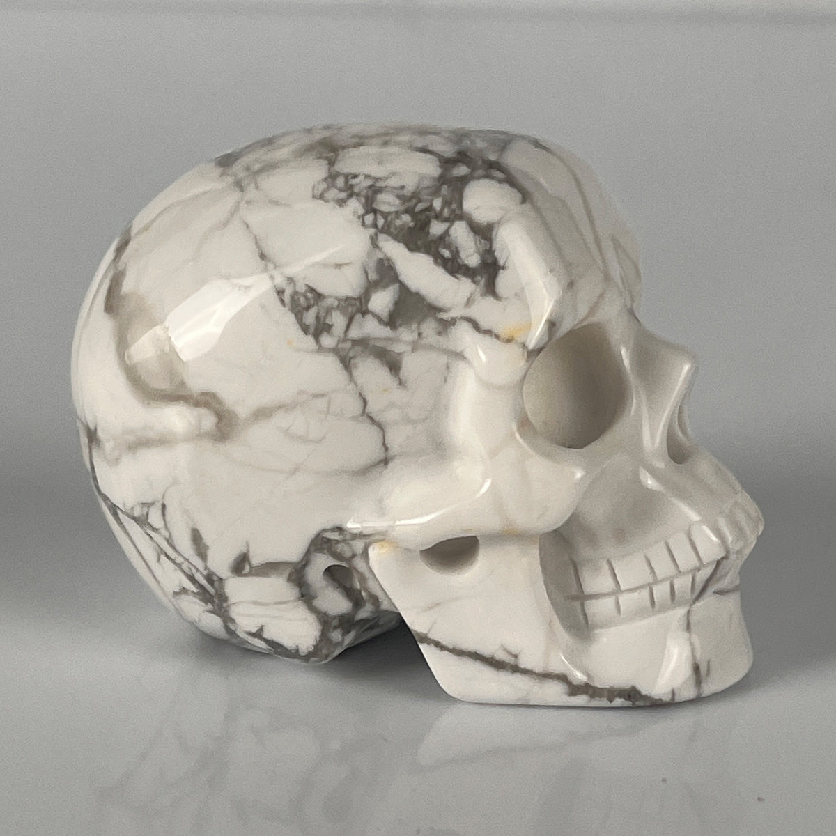 2" White Howlite Crystal Skull – Pattern C