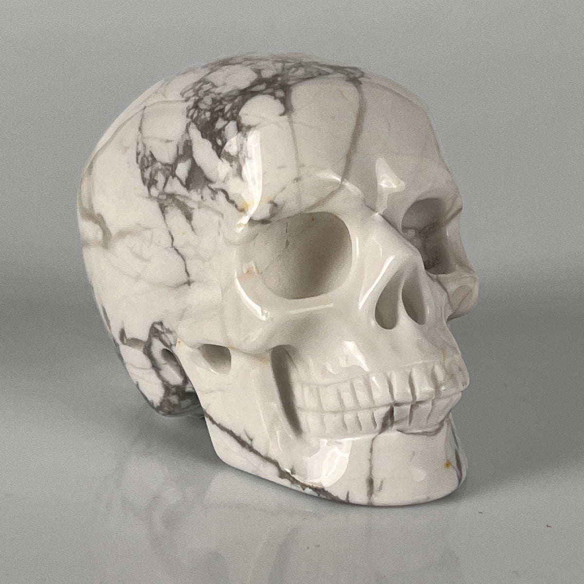 2" White Howlite Crystal Skull – Pattern C