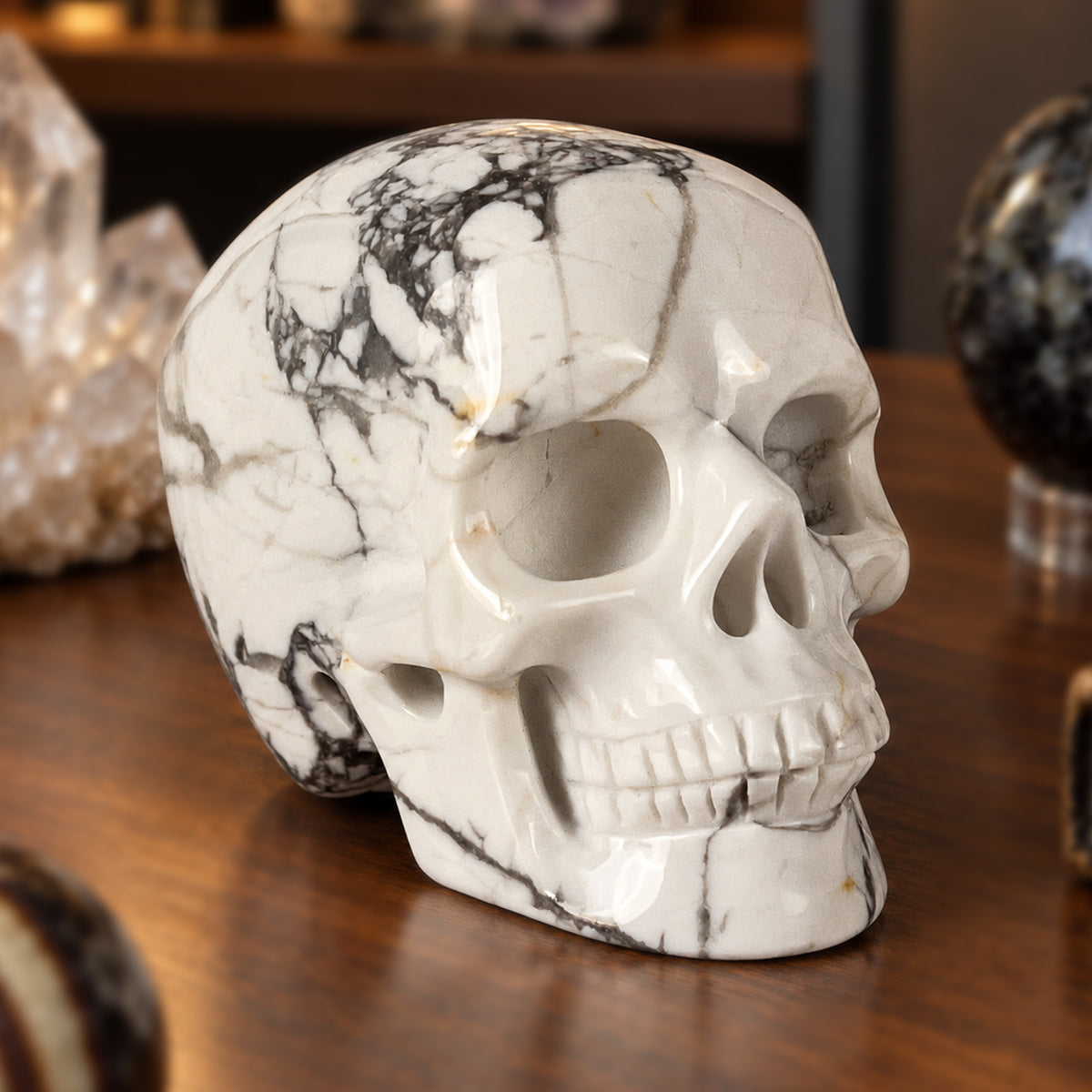 2" White Howlite Crystal Skull – Pattern C