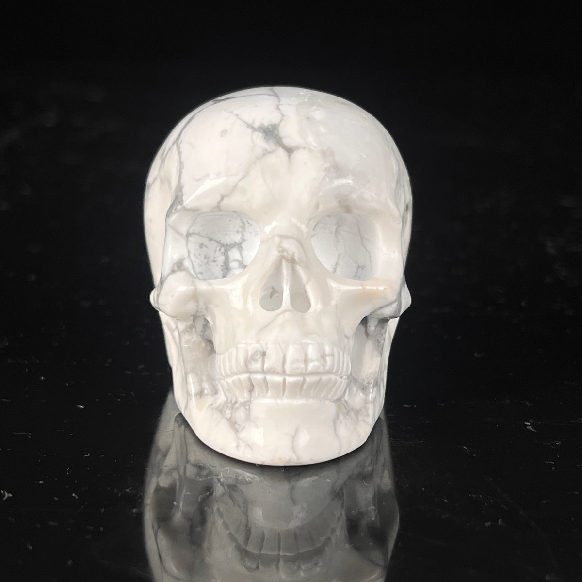 2" White Howlite Crystal Skull – Pattern E