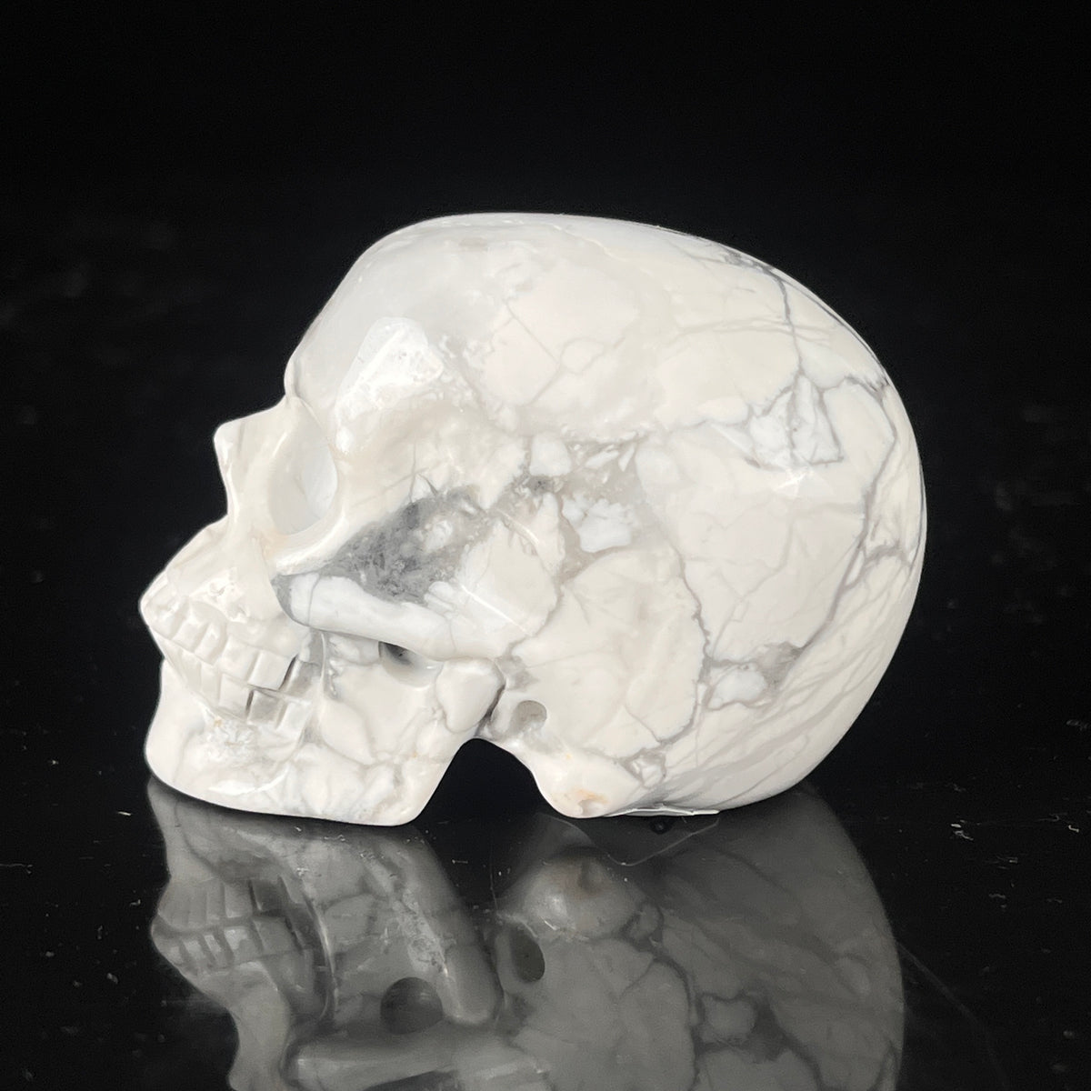 2" White Howlite Crystal Skull – Pattern E