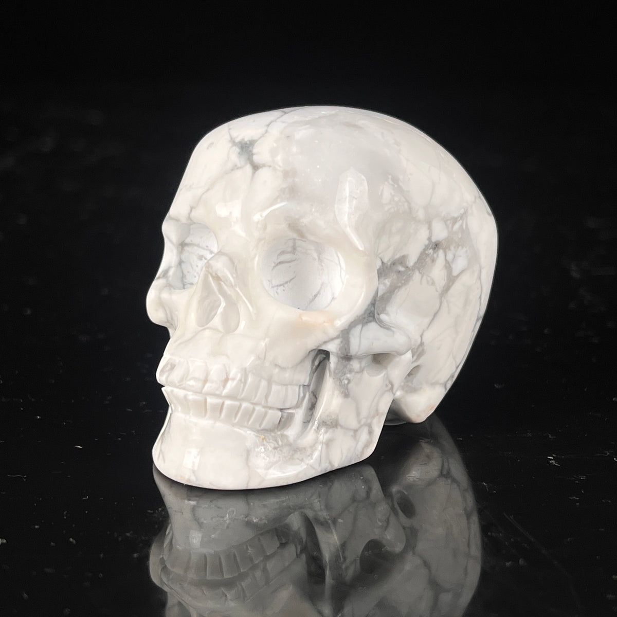 2" White Howlite Crystal Skull – Pattern E
