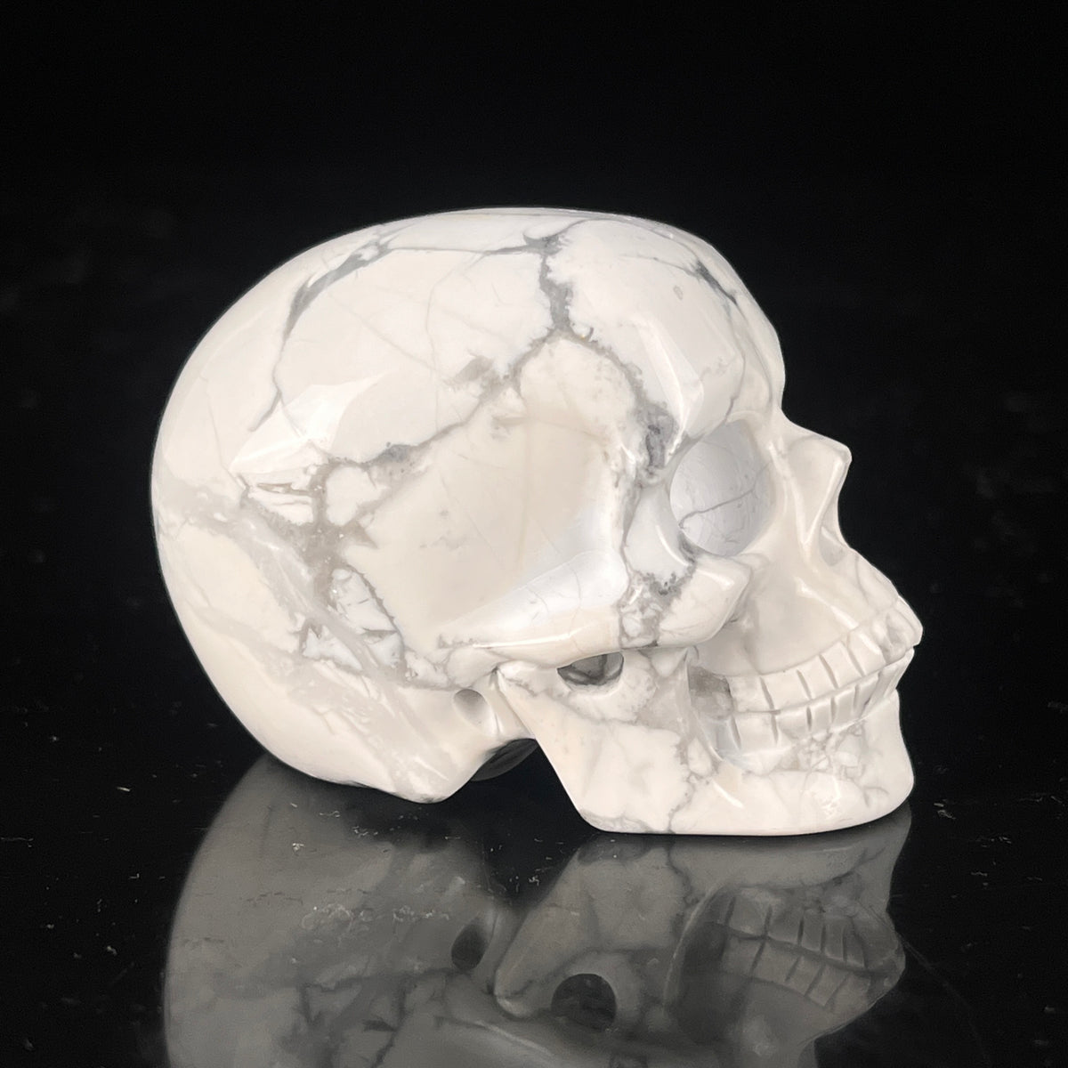 2" White Howlite Crystal Skull – Pattern E