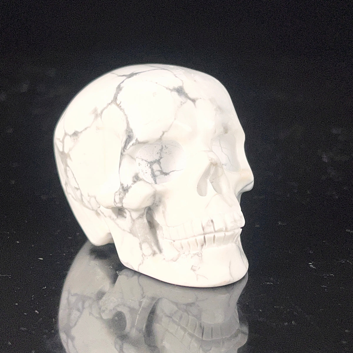 2" White Howlite Crystal Skull – Pattern E