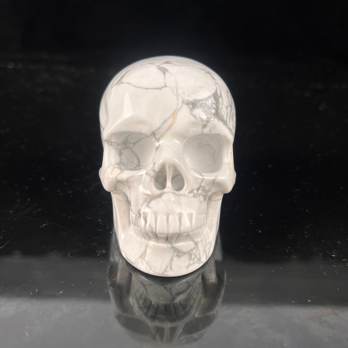 3 Inch White Howlite Crystal Skull - Pattern E