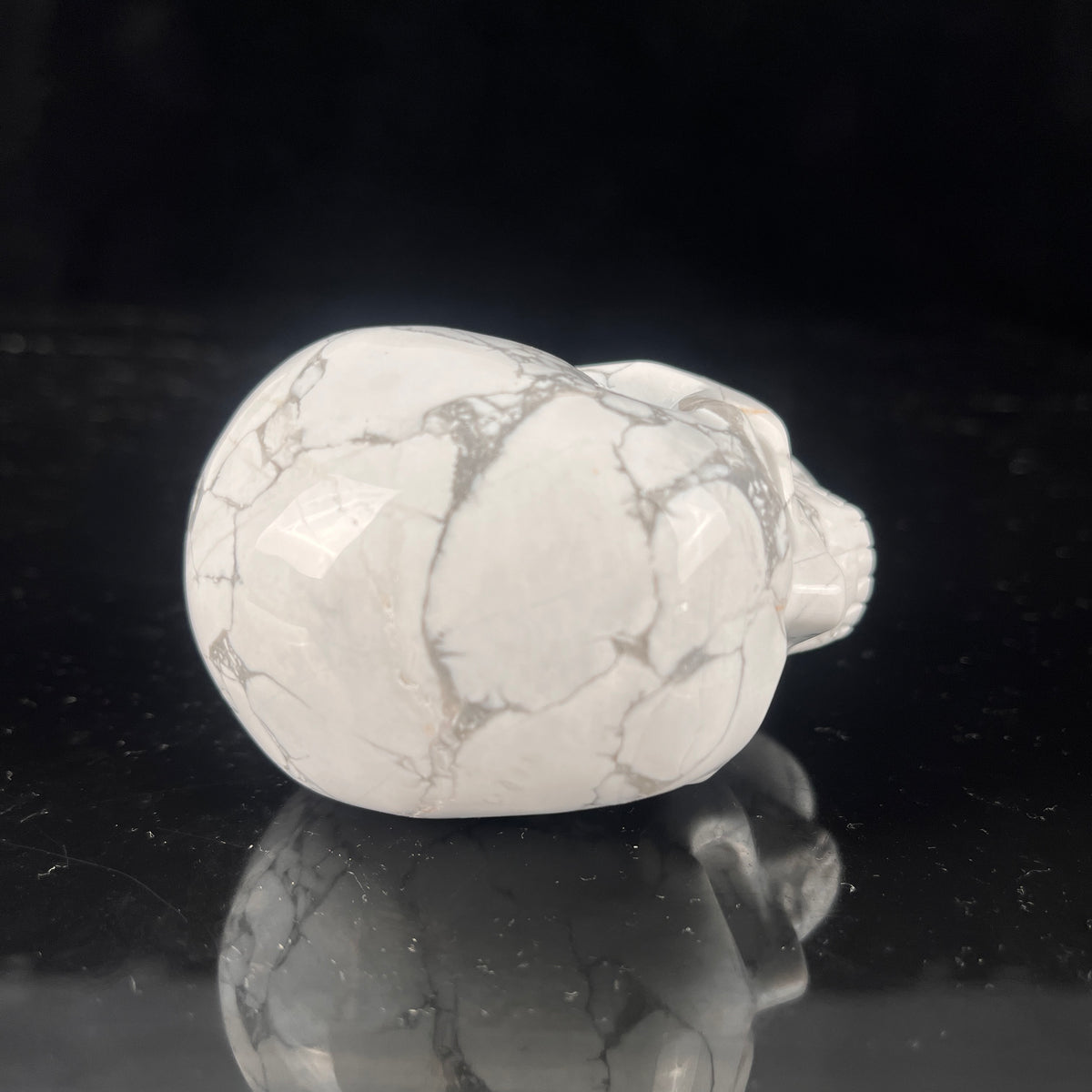 3 Inch White Howlite Crystal Skull - Pattern E