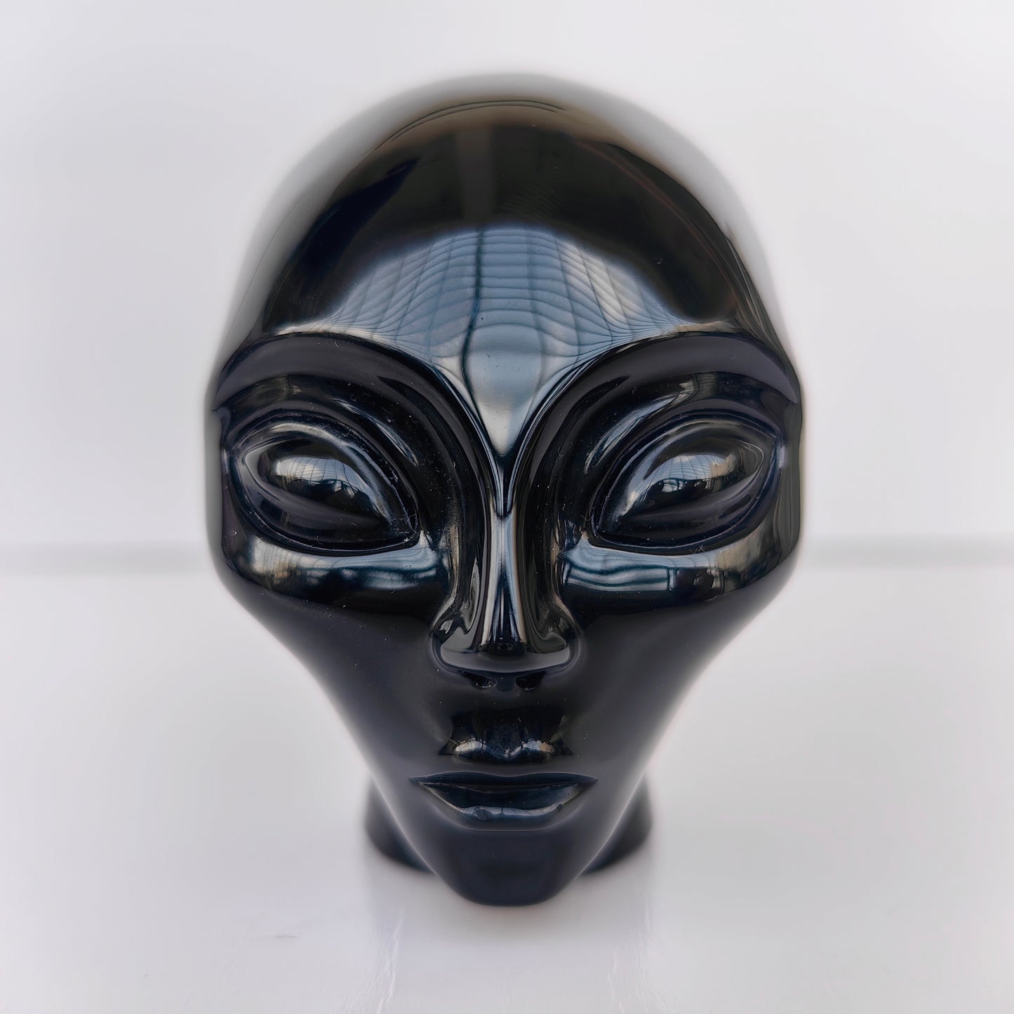 2 Inch Obsidian Alien Crystal Skull – Mini Hand Carved Stone