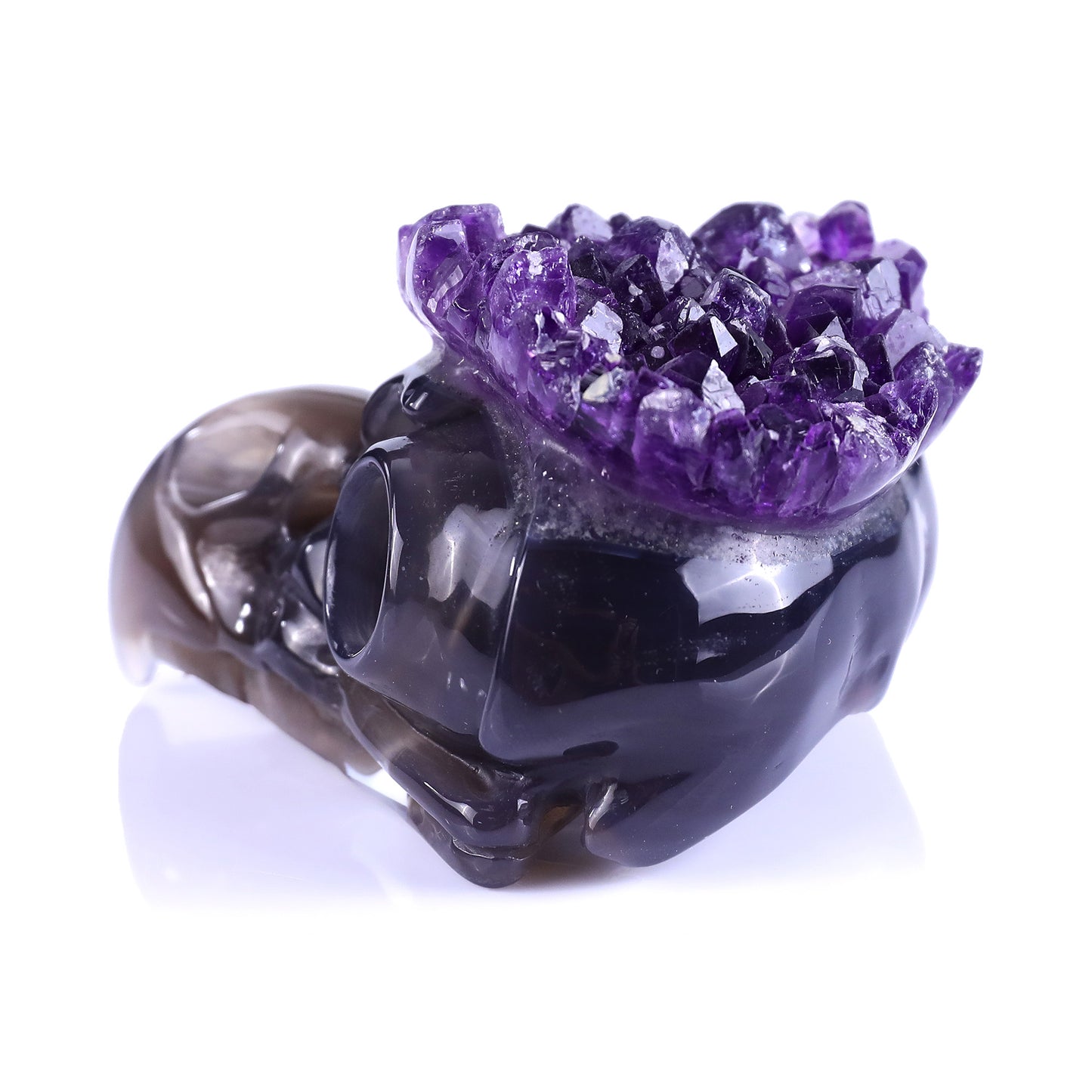 ‘Night Watcher’ - Amethyst Cluster Owl Skull · Specimen No. 35