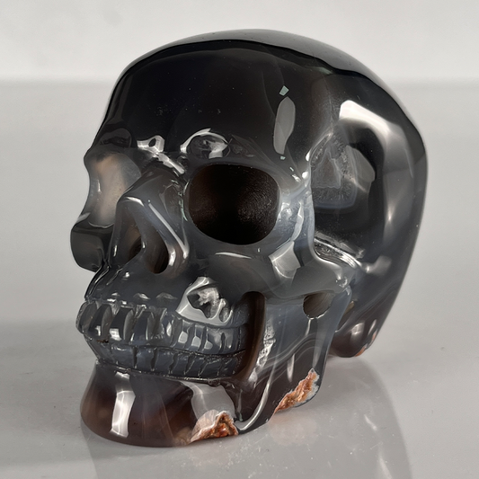 3" Volcanic Agate Crystal Skull - Pattern D