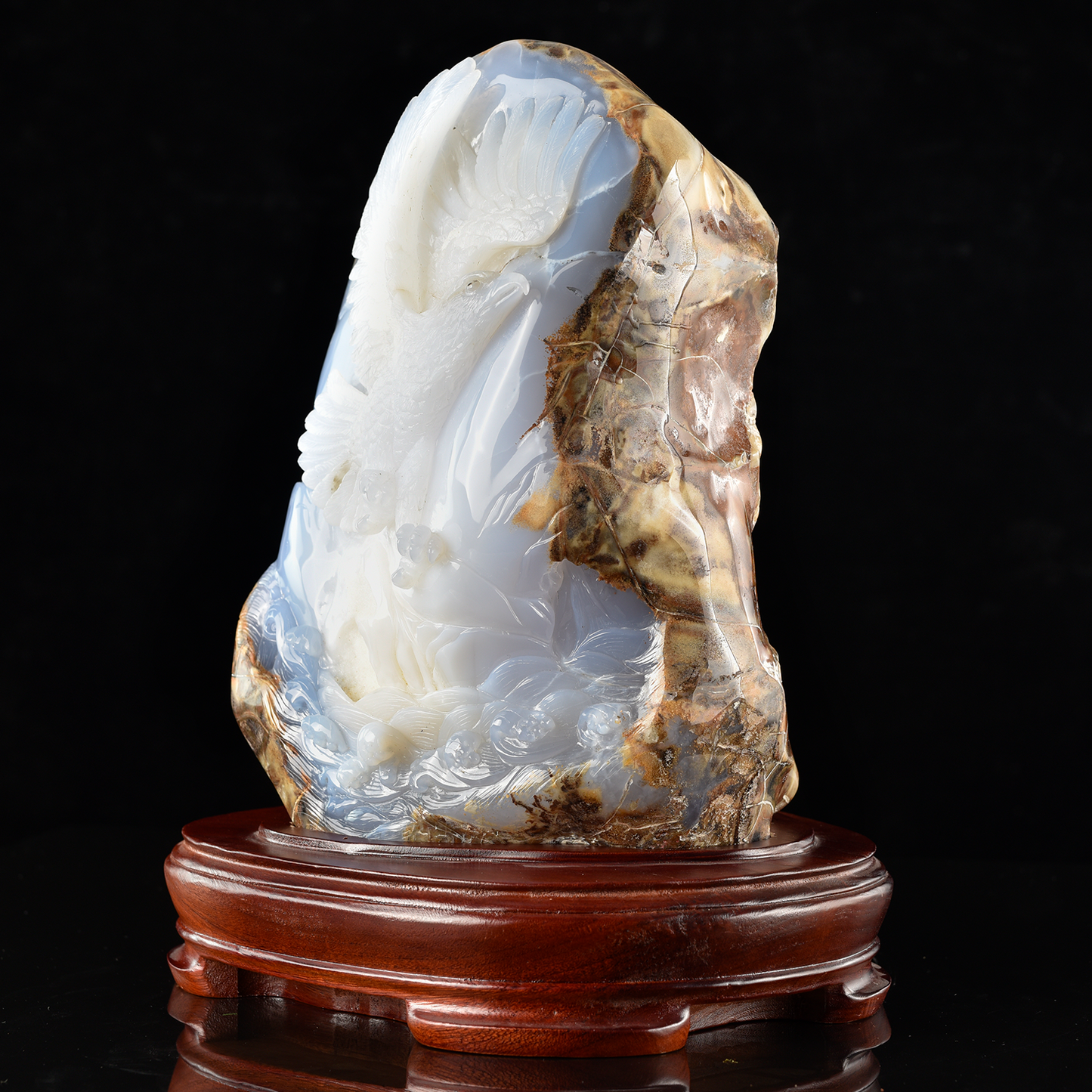 ‘Soar Above’ - Bas-Relief Blue Chalcedony Soaring Eagle · Specimen No. 16