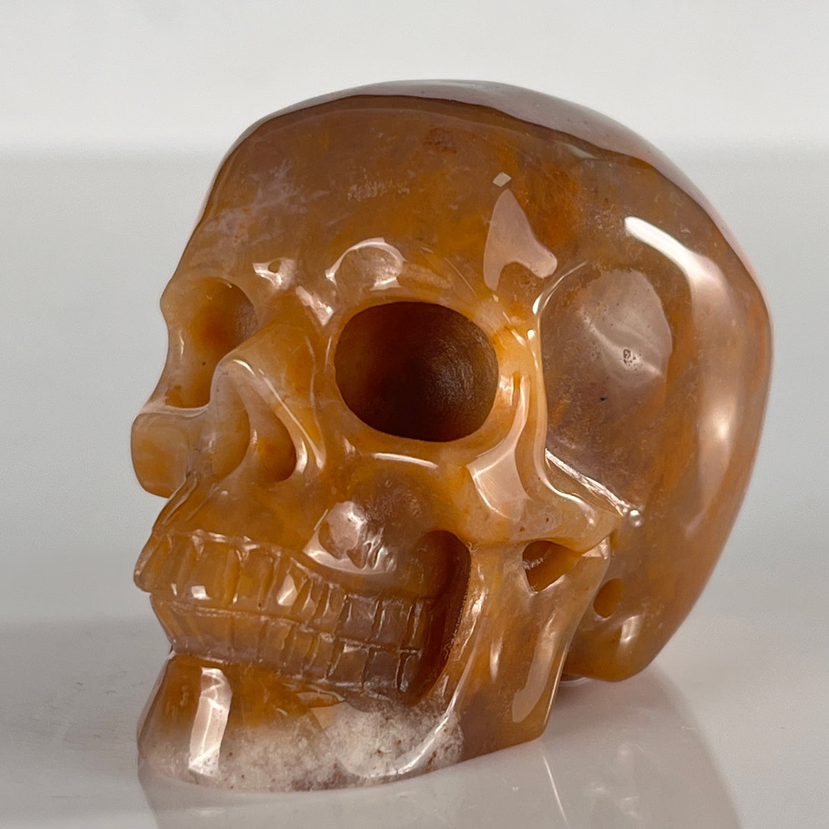 2" Yellow Chalcedony Crystal Skull - Pattern C