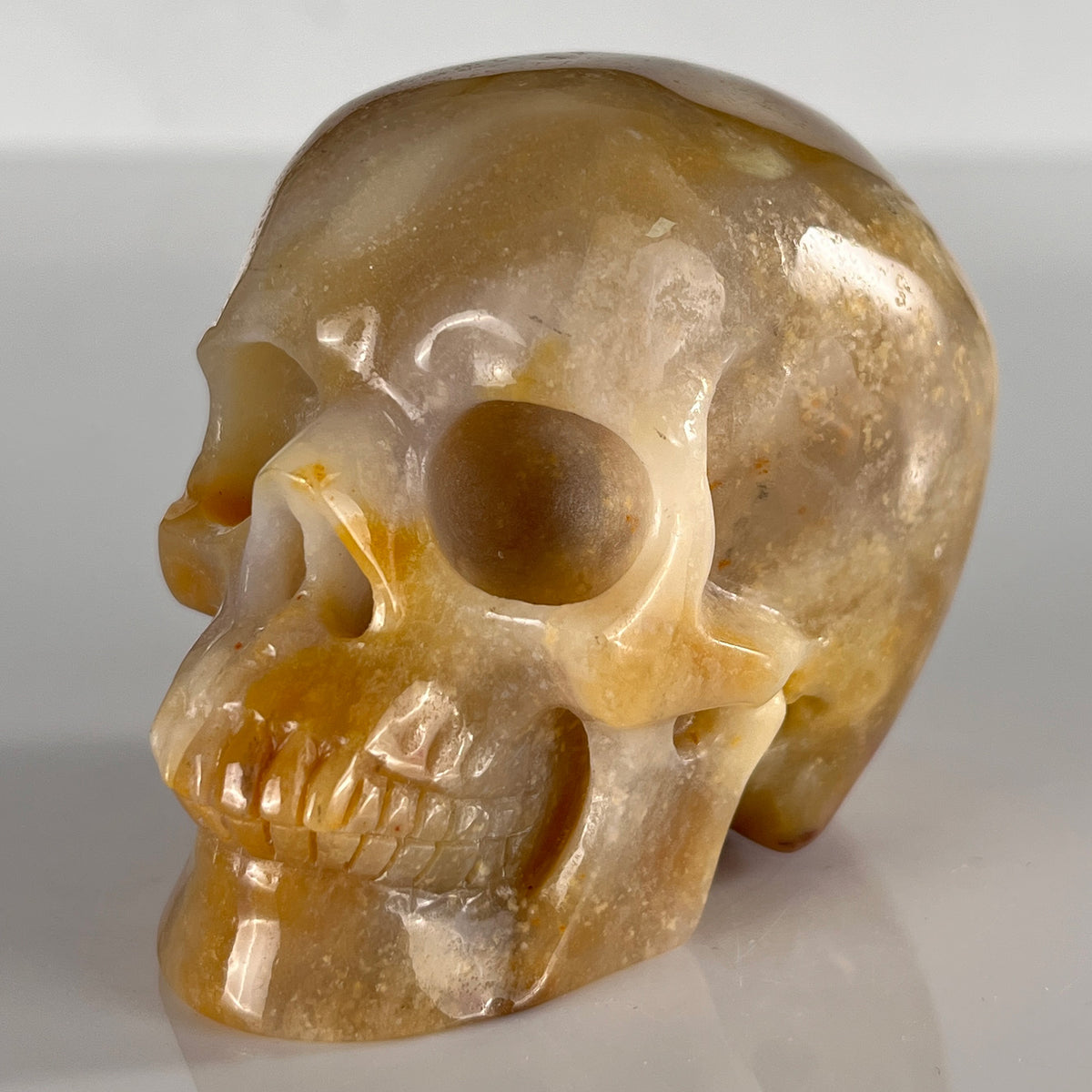 3" Yellow Chalcedony Crystal Skull - Pattern A