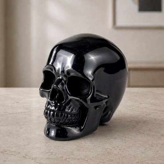 5" Black Obsidian Crystal Skull