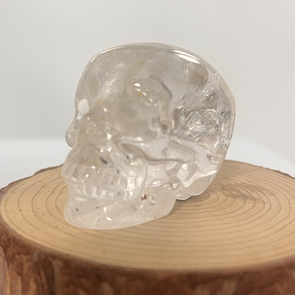 Crâne en cristal de quartz clair de 5 cm – Mini crâne en cristal