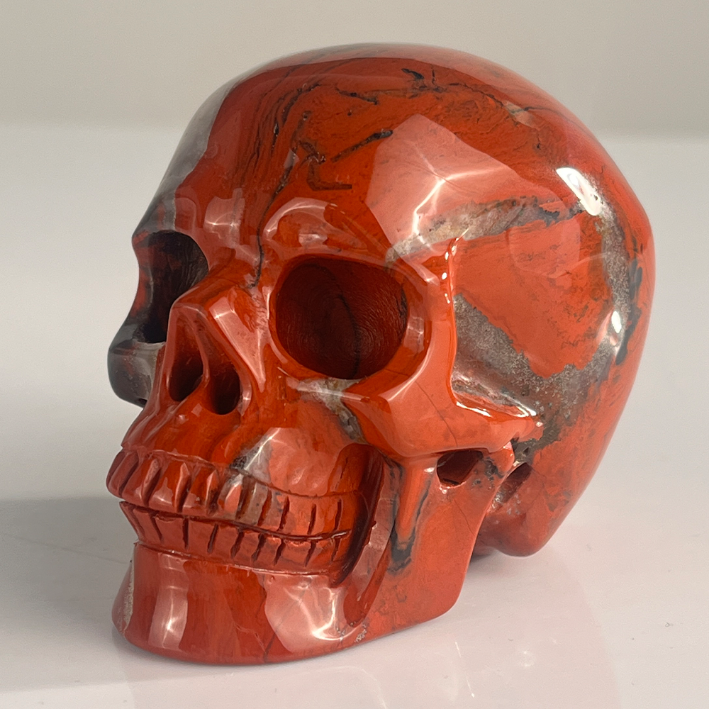 3" Red Jasper Crystal Skull - Pattern J