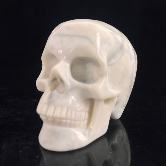 3" Ivory Jade Crystal Skull - Pattern D