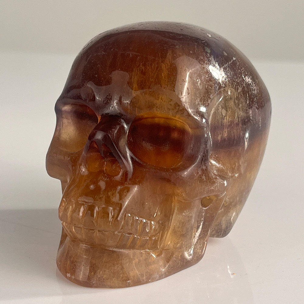3 Inch Fluorite Crystal Skull – Hand Carved Natural Stone