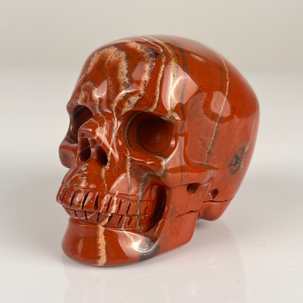 3" Red Jasper Crystal Skull - Pattern D