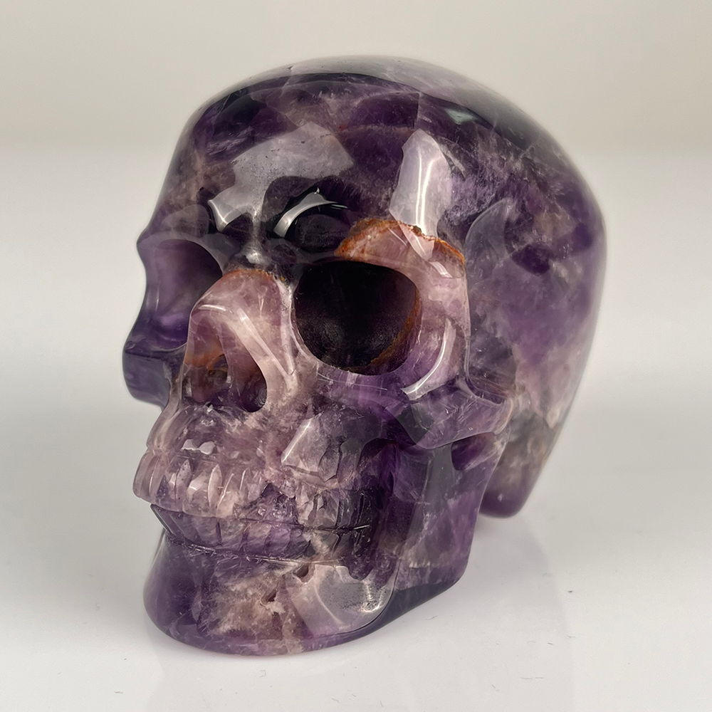 3 Inch Dream Amethyst Crystal Skull – Hand Carved Healing Stone