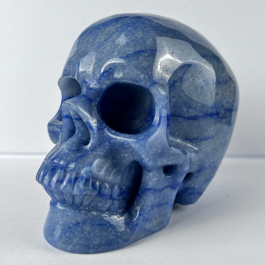 4.5" Blue Aventurine Crystal Skull - Pattern A